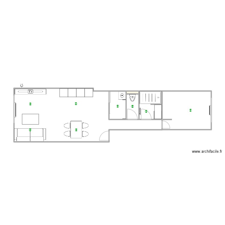 CharmoilleAppartement 3. Plan de 3 pièces et 4 m2