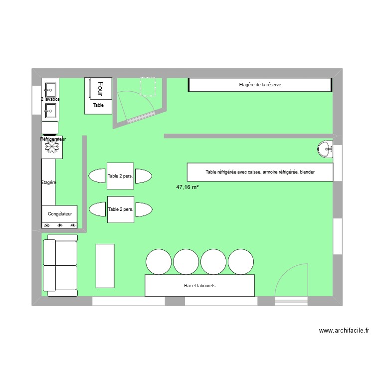 ANTI-CLONE TOULON. Plan de 1 pièce et 47 m2