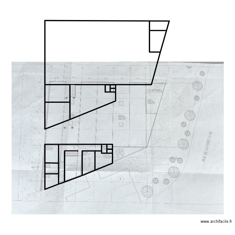 51671-croquis. Plan de 16 pièces et 78 m2