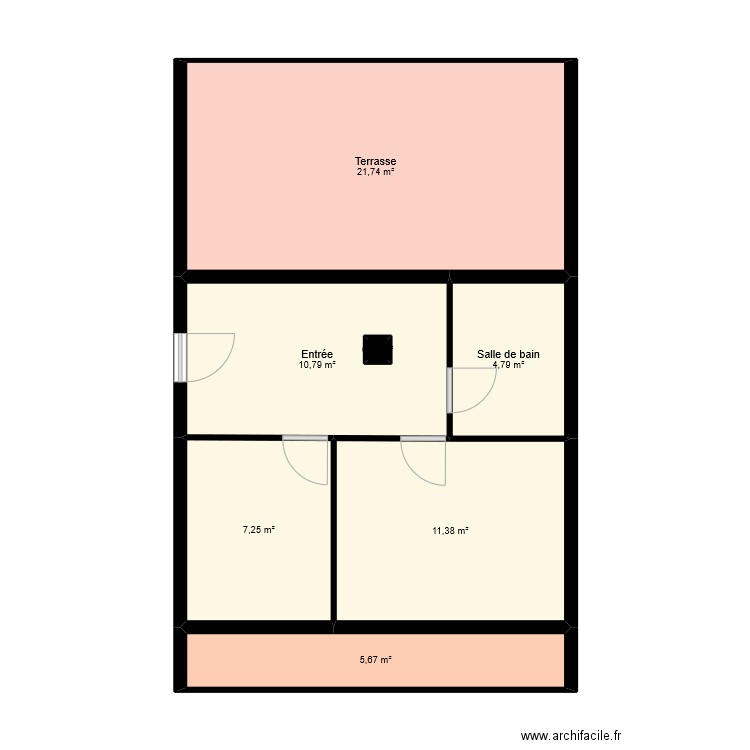 FABRETTE pl. Plan de 7 pièces et 62 m2