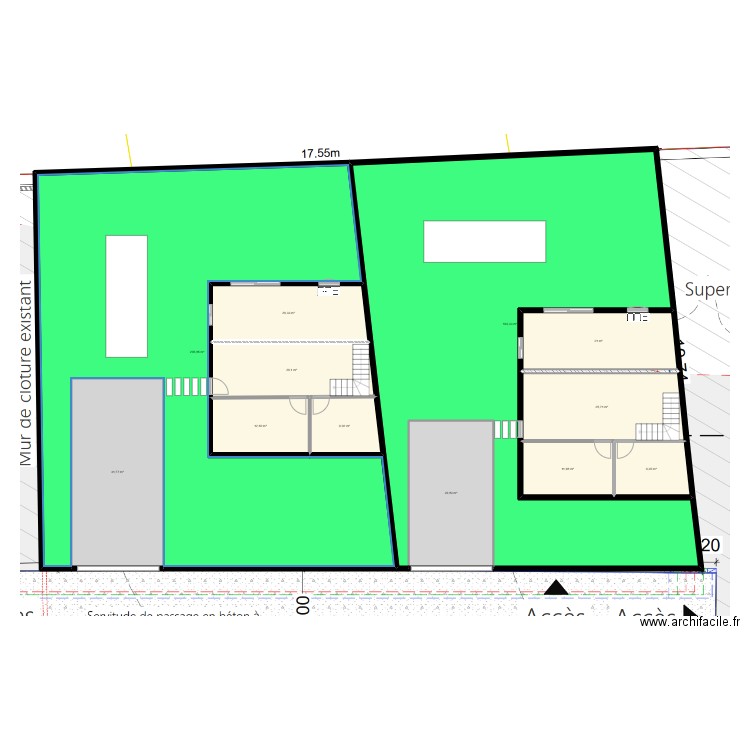 plan grondin tampon. Plan de 12 pièces et 601 m2