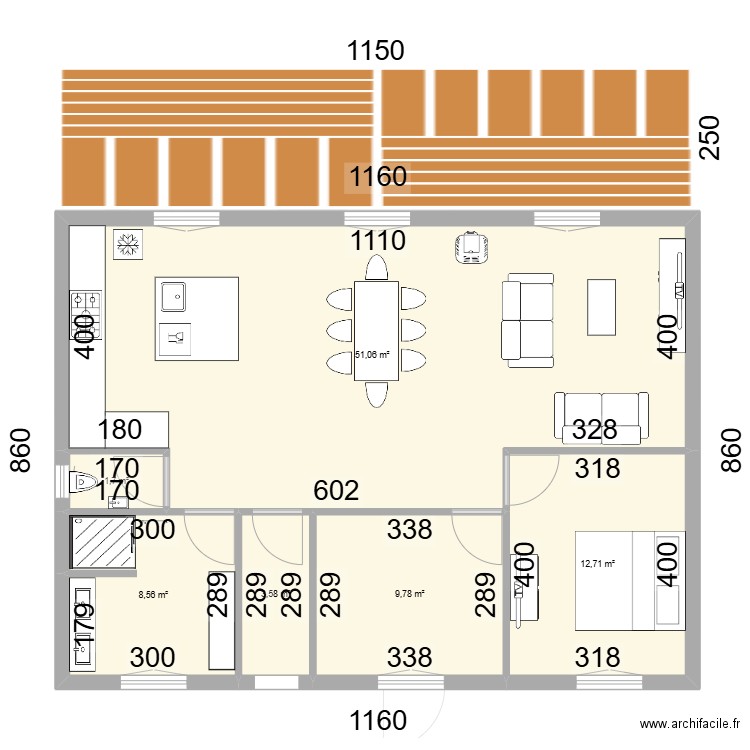 JS15. Plan de 12 pièces et 173 m2