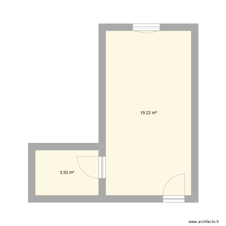 GALLONI 22 BEDARRIDES. Plan de 2 pièces et 23 m2