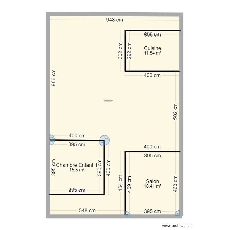 Esquisse 2 plan. Plan de 4 pièces et 136 m2