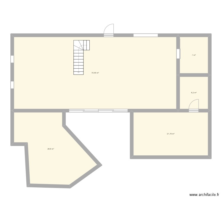 Maison Nuillé. Plan de 5 pièces et 140 m2