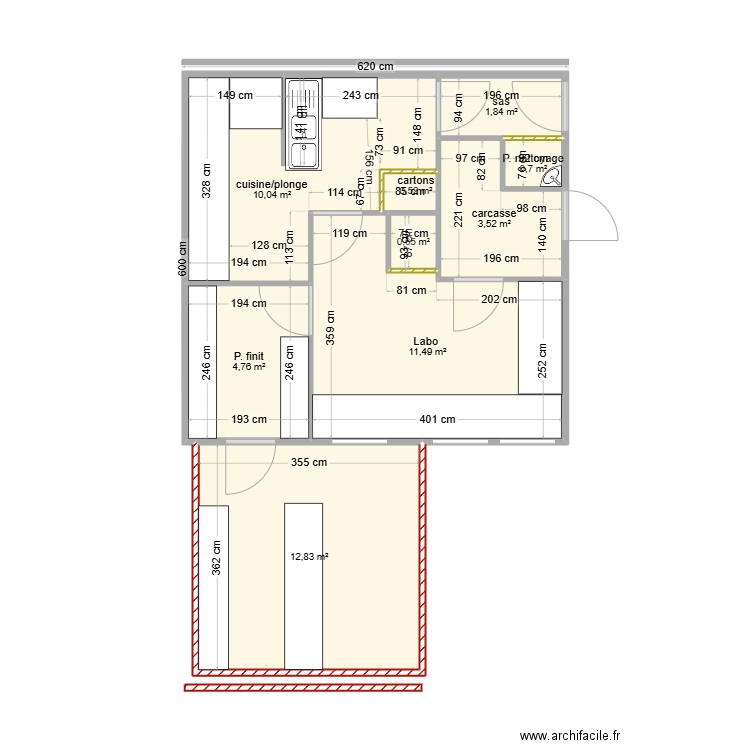 plan Mathieu 123. Plan de 9 pièces et 46 m2