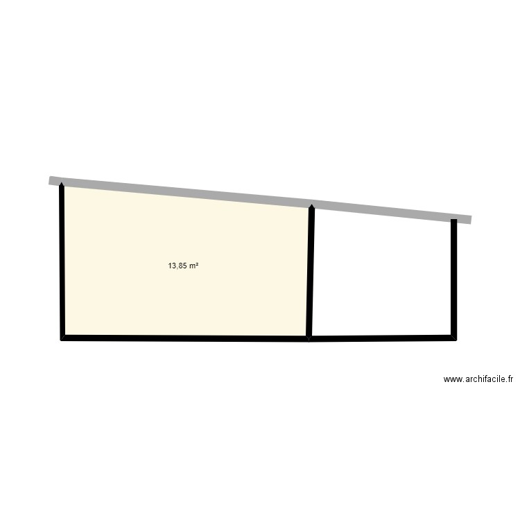 Plan GODYN Toiture. Plan de 1 pièce et 14 m2