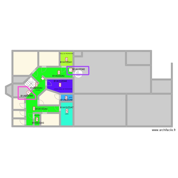 colca etage inc ZONE. Plan de 21 pièces et 278 m2