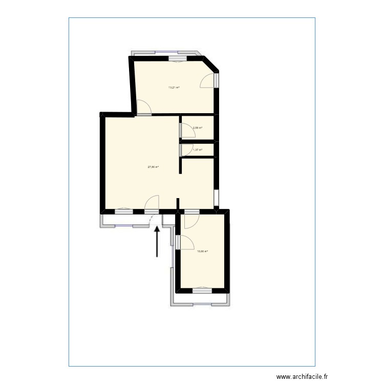 renouliere. Plan de 5 pièces et 56 m2