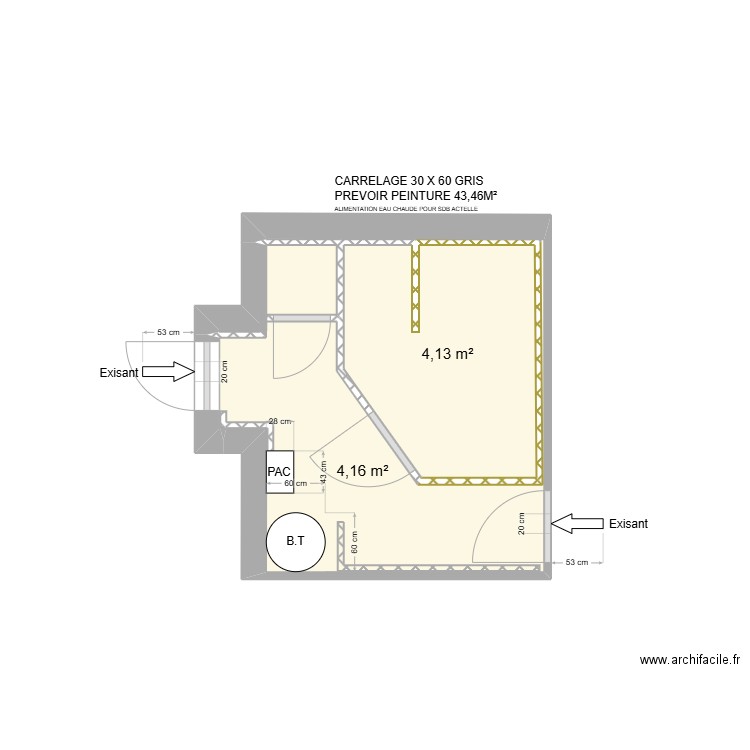 Denis FLEJO SDB PLAN FINAL Avec Cotes. Plan de 2 pièces et 9 m2