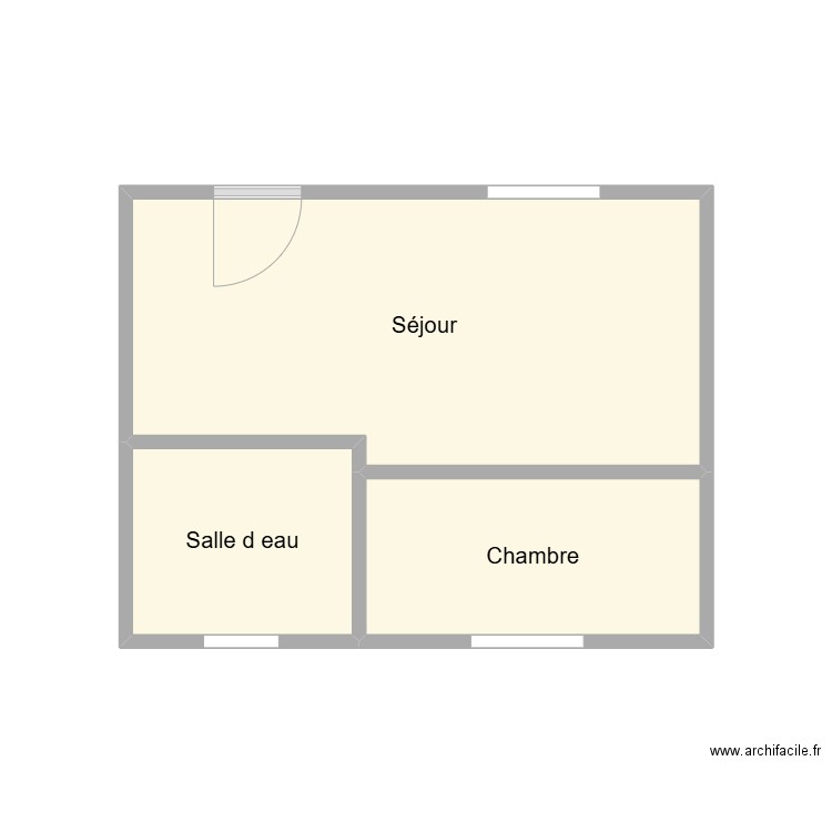 2503 SALOU. Plan de 3 pièces et 15 m2