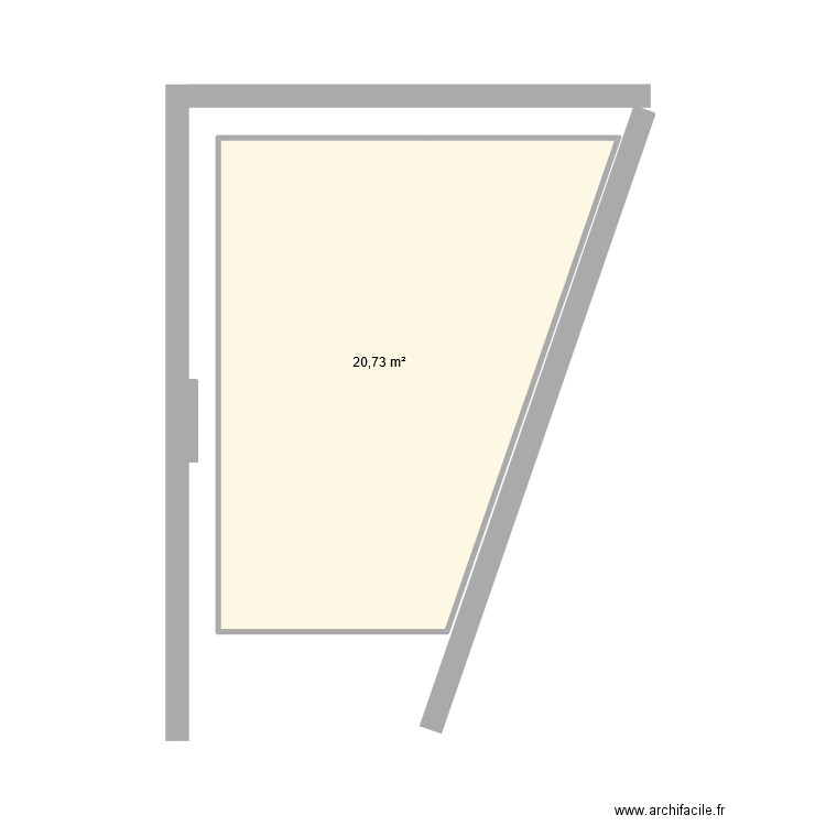 bache piscine. Plan de 1 pièce et 21 m2