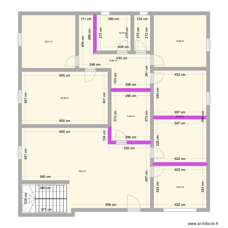 Maison ache2. Plan de 9 pièces et 190 m2