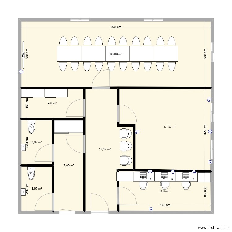 FB MODULE MUS AC. Plan de 8 pièces et 92 m2