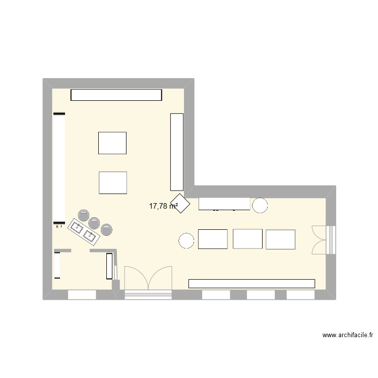 boutique cave du fleix. Plan de 1 pièce et 18 m2