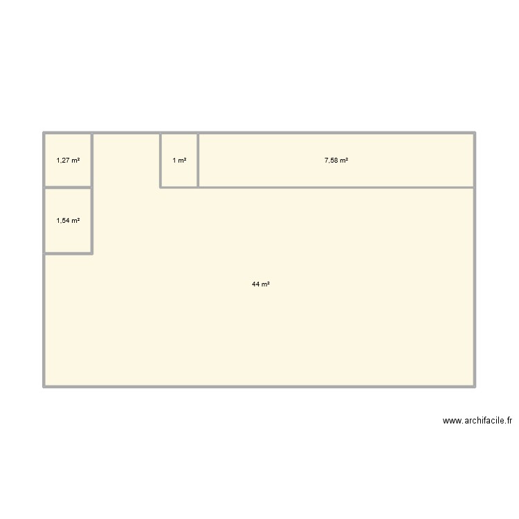 garage. Plan de 5 pièces et 55 m2