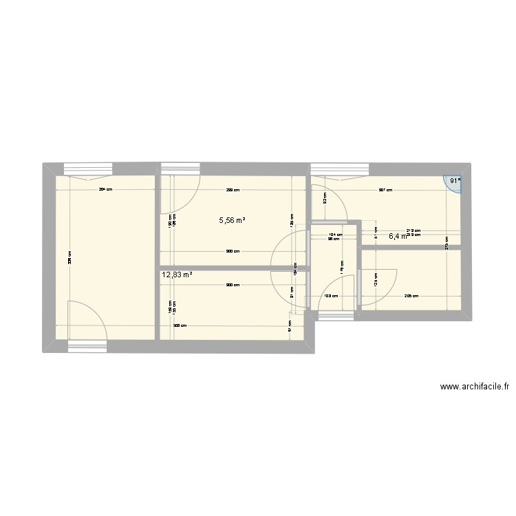 vincent . Plan de 3 pièces et 25 m2