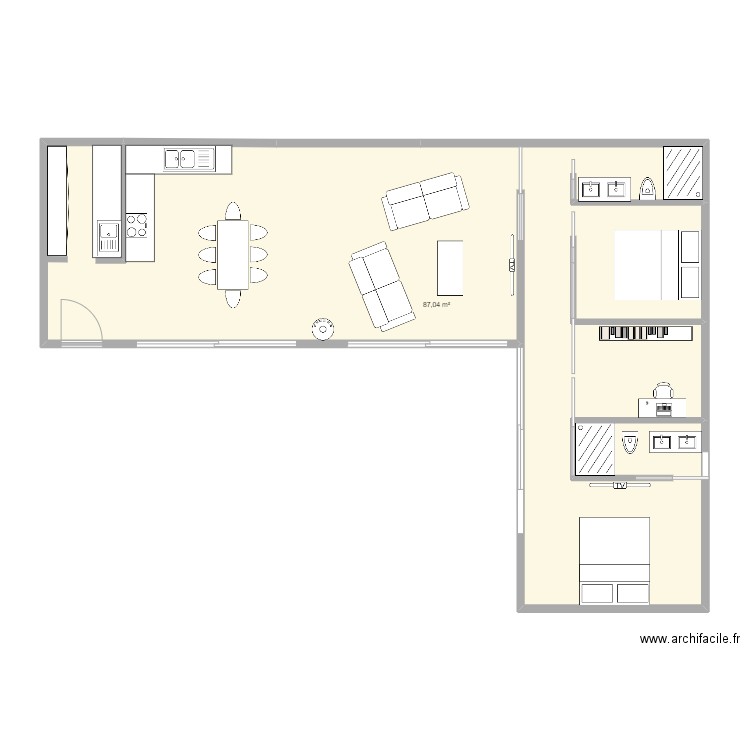 LAMICHE PROJET. Plan de 1 pièce et 87 m2