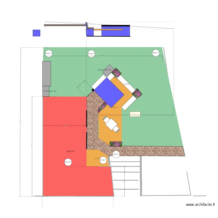 jardin vers 18 juillet v2. Plan de 1 pièce et 35 m2