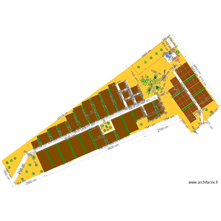 Jardin partagé V2025 HD. Plan de 2 pièces et 29 m2