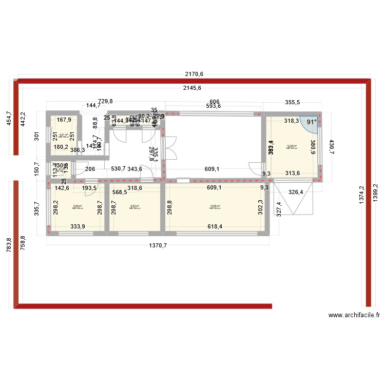 VILLA PLEIN PIEDS . Plan de 7 pièces et 58 m2