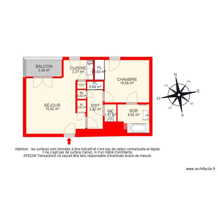 BI 17387 - . Plan de 14 pièces et 60 m2