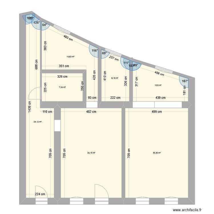 AUBERGE_TEST2. Plan de 7 pièces et 135 m2