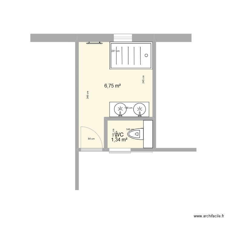 Giano - Projet 1. Plan de 2 pièces et 8 m2