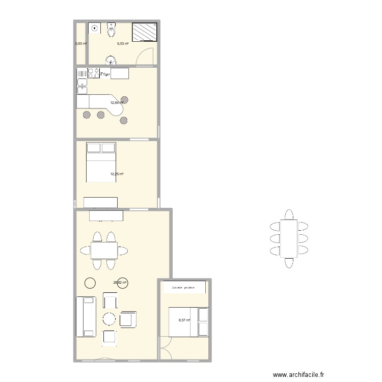 BAGA_Lucien_plan. Plan de 6 pièces et 70 m2