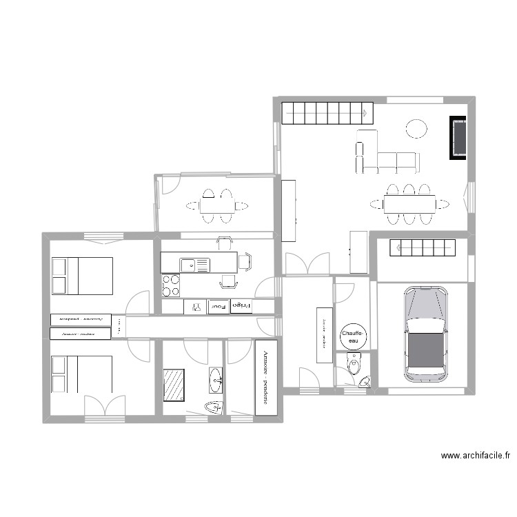 Ferron Gérard. Plan de 2 pièces et 18 m2