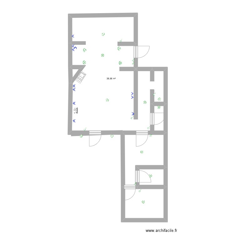 ruman.. .rez. Plan de 5 pièces et 50 m2