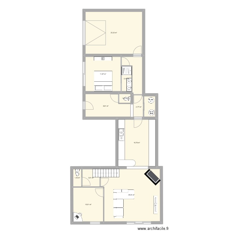 TOUVOIS. Plan de 11 pièces et 110 m2