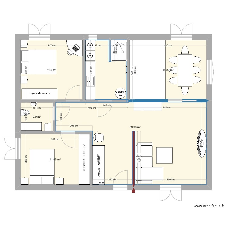 Maison Sospel fenêtre cuisine out. Plan de 5 pièces et 80 m2