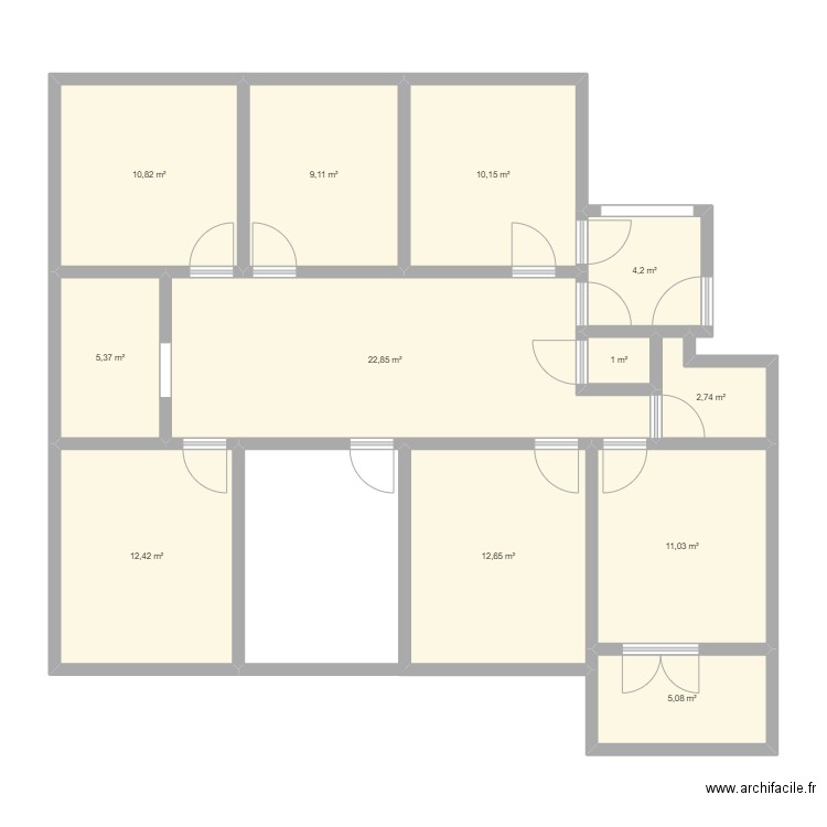 ahmed. Plan de 12 pièces et 107 m2