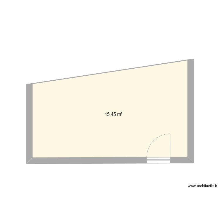 suite. Plan de 1 pièce et 15 m2