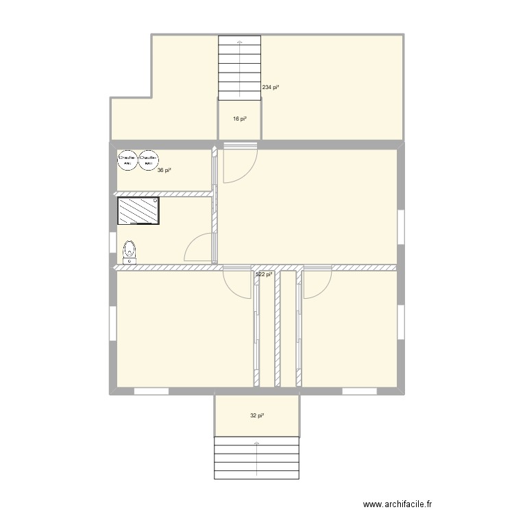 Fondations Jonathan. Plan de 5 pièces et 78 m2