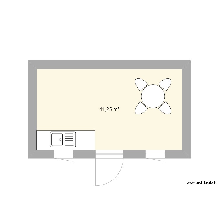 Cabanon 2. Plan de 1 pièce et 11 m2