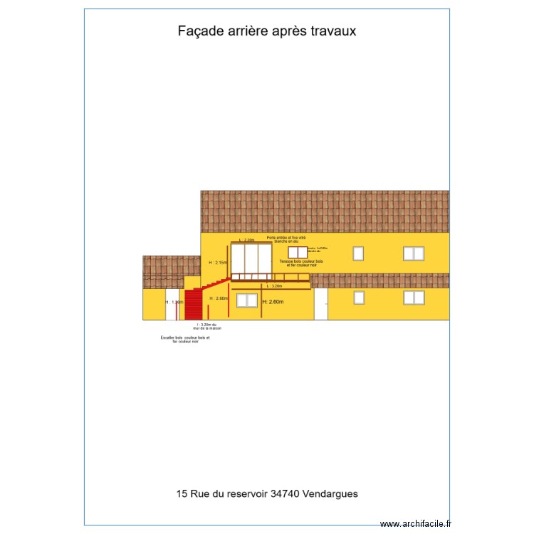 facade arriere apres travaux 1. Plan de 0 pièce et 0 m2