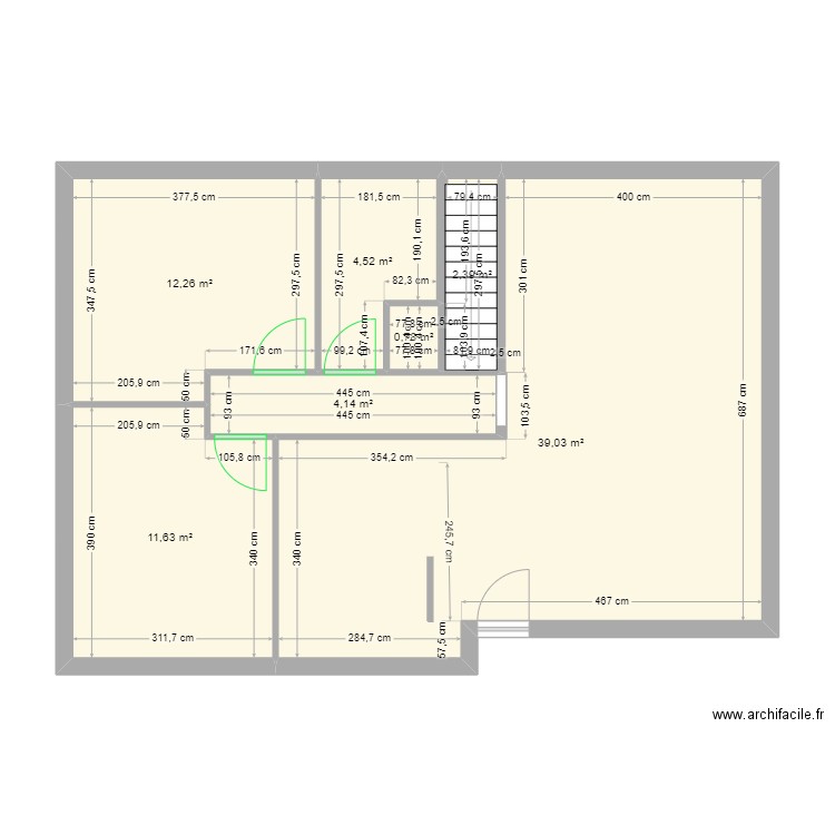 ambres. Plan de 7 pièces et 75 m2