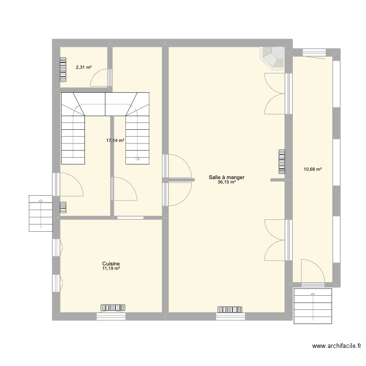 6AVLY-actuel. Plan de 5 pièces et 77 m2