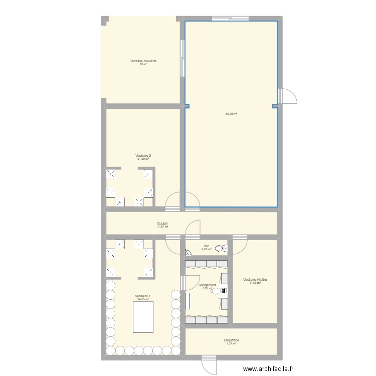 Plan  fooit. Plan de 9 pièces et 154 m2