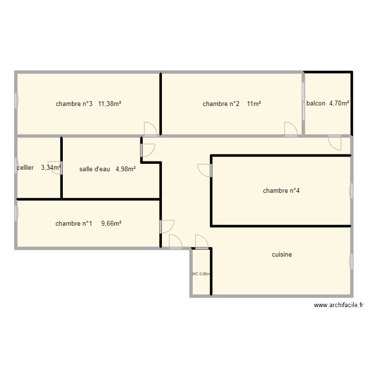 appart 1. Plan de 9 pièces et 248 m2