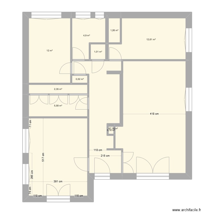 Maison Papé. Plan de 10 pièces et 108 m2