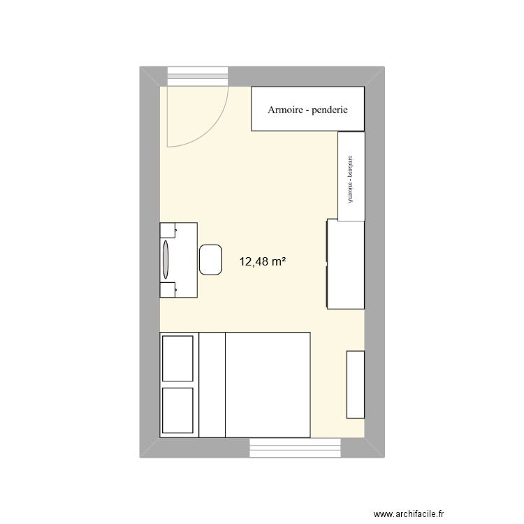 chambre kleinschönberg. Plan de 1 pièce et 12 m2