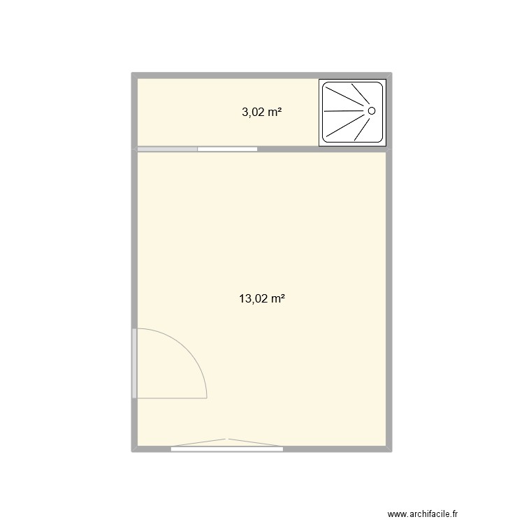 Guitton Thomas. Plan de 2 pièces et 16 m2