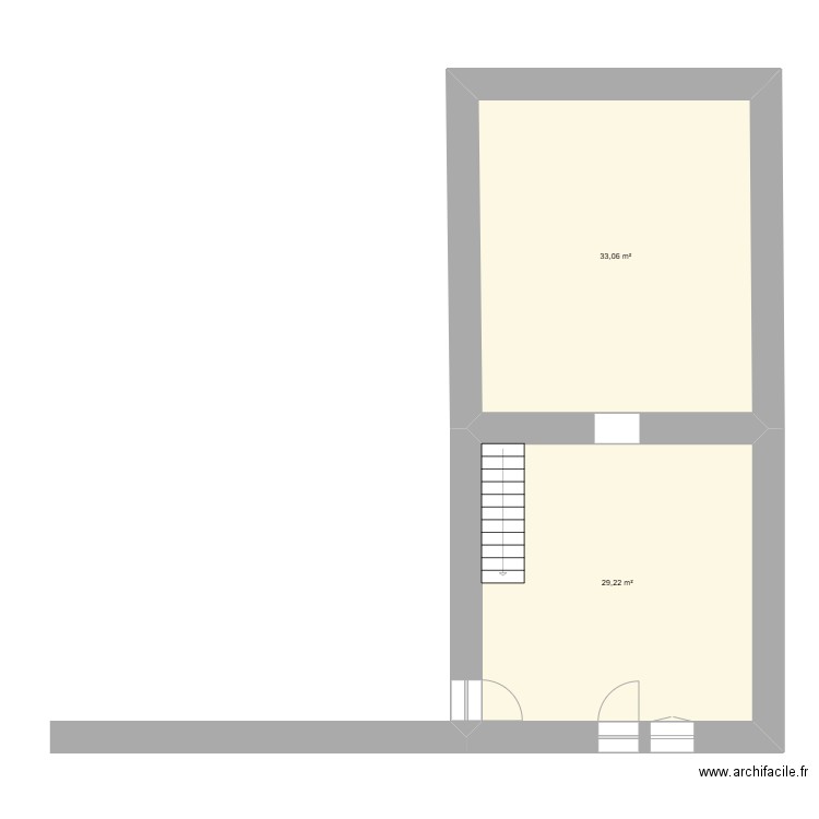 morizot. Plan de 2 pièces et 62 m2