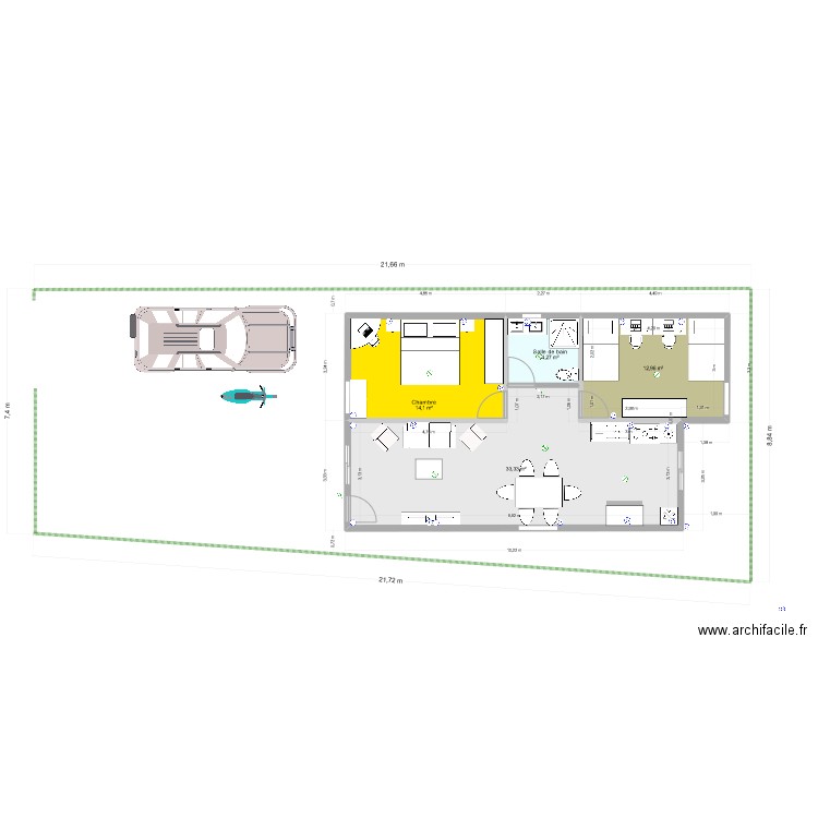 Maison Yleana v1.4. Plan de 4 pièces et 65 m2