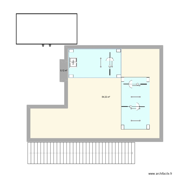 Serena. Plan de 2 pièces et 54 m2