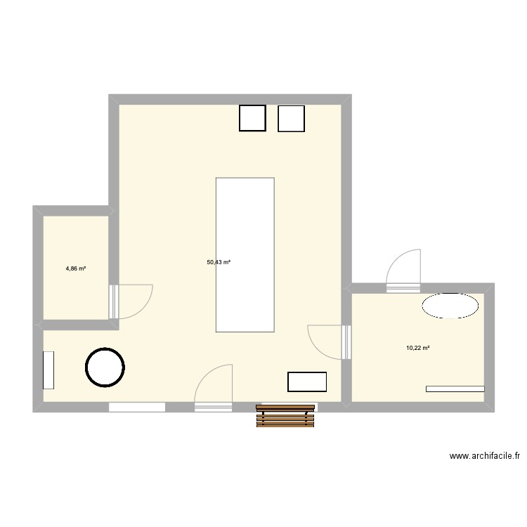 Fabrique chez Laura . Plan de 3 pièces et 66 m2