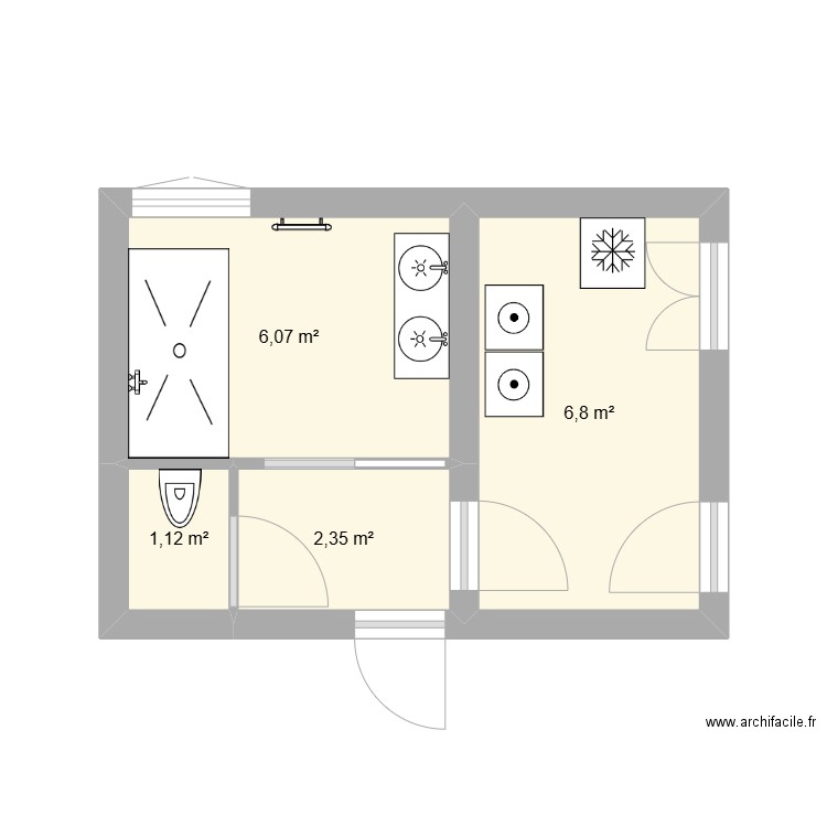 aurelie. Plan de 4 pièces et 16 m2